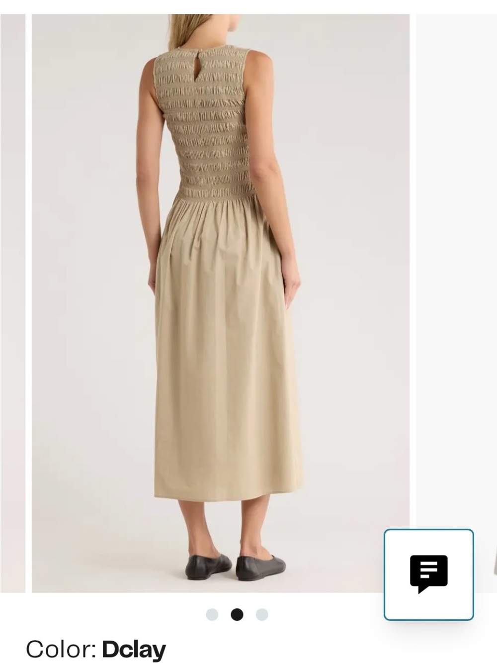 rag & bone Lane Sleeveless Smocked Maxi Dress in Khaki New No Tag Size XL - Picture 2 of 3